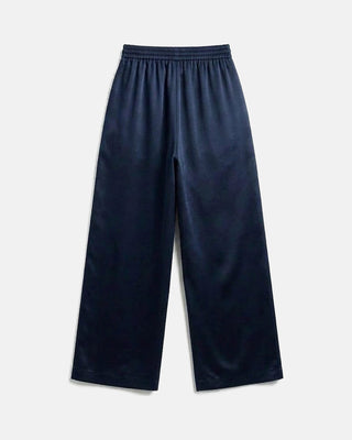 Draped Satin Wide-Leg Pants