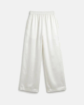 Draped Satin Wide-Leg Pants