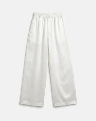 Draped Satin Wide-Leg Pants