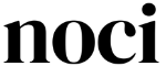 Black 'noci' logo on a transparent background