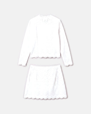 Crochet Button-Up Top & Mini Skirt Set
