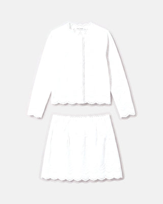 Crochet Button-Up Top & Mini Skirt Set