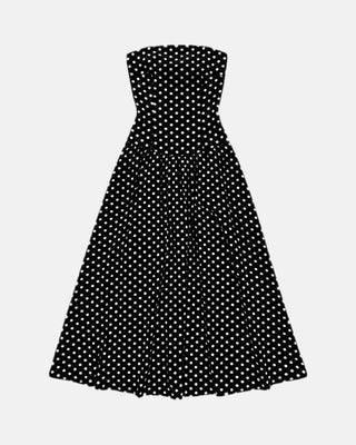 The Polka Dot Strapless Maxi