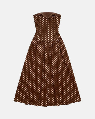 The Polka Dot Strapless Maxi