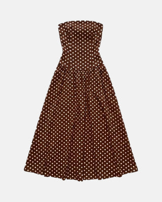 The Polka Dot Strapless Maxi