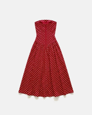The Polka Dot Strapless Maxi
