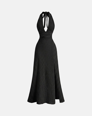Backless Halter Midi Dress