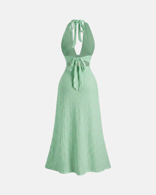 Backless Halter Midi Dress
