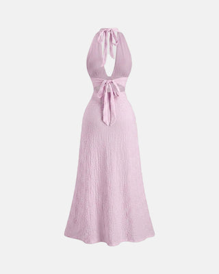Backless Halter Midi Dress