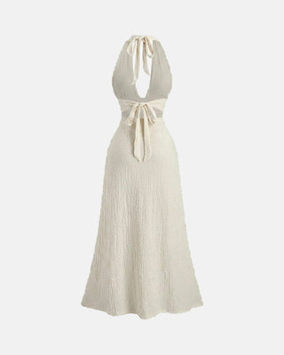 Backless Halter Midi Dress