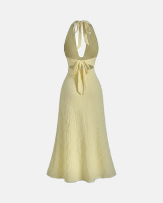 Backless Halter Midi Dress