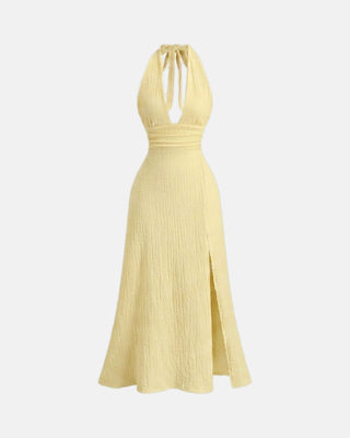 Backless Halter Midi Dress