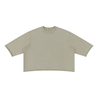 Unisex Mineral Wash Raw Hem Boxy T-Shirt