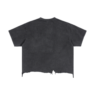 Vintage Wash Boxy Distressed Hem T-Shirt