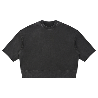 Unisex Mineral Wash Boxy Raw Edge T-Shirt