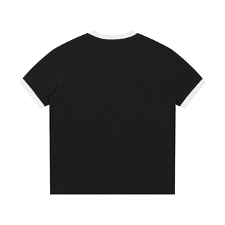 Contrast Edge Ribbed Crewneck T-Shirt