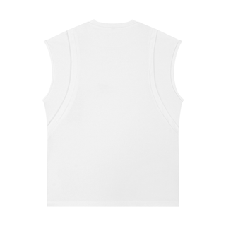 Spliced Panel Sleeveless Muscle T-Shirt