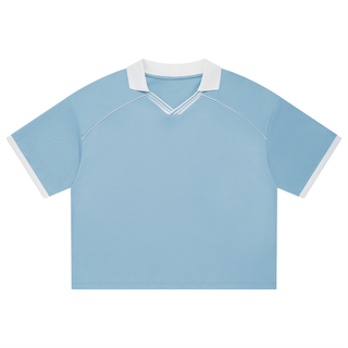 Unisex Collared Piping Boxy Soccer Jersey