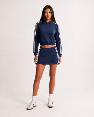Contrast Side Stripe Slit Skirt