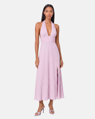 Backless Halter Midi Dress