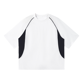 Contrast Piping Panel Raglan T-Shirt
