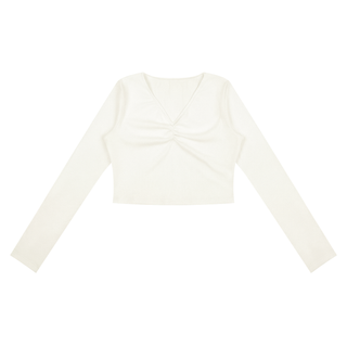 Women's Ruched Long Sleeve Crop T-Shirt