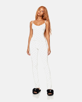 The Heart Print Lace Cami Set