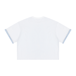Unisex Boxy Plaid-Lined Double-Face T-Shirt
