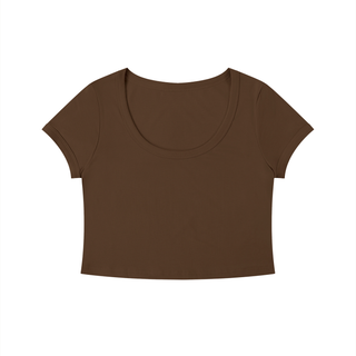 Women's Solid Color Slim Crop T-Shirt