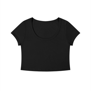 Women's Solid Color Slim Crop T-Shirt