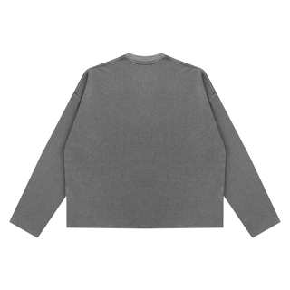 Unisex Vintage Wash Boxy  Waffle Raw Edge T-Shirt
