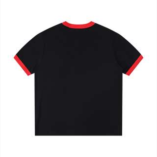 Contrast Edge Ribbed Crewneck T-Shirt