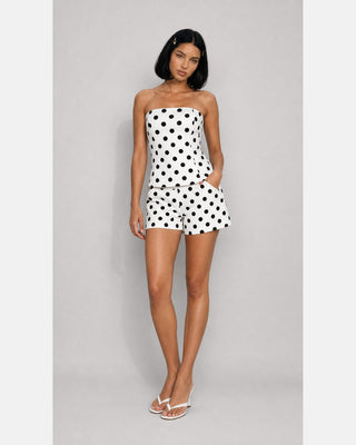 Polka Dot Strapless Bandeau & Shorts Set