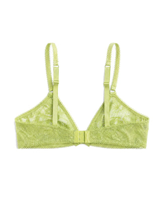Green bralette on a white background