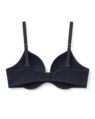 Black microfiber wireless comfortable bra on a white background