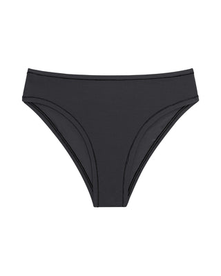 Black microfiber cheeky bikini bottom with seamless fit
