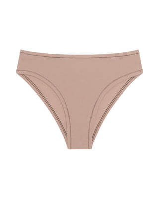 Beige bikini bottom on a white background