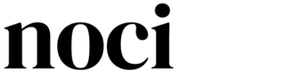 Black 'noci' logo on a transparent background
