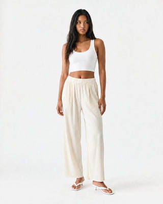 Unisex Striped Pleated Pants