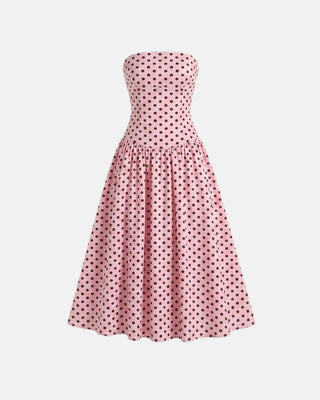 The Polka Dot Strapless Maxi