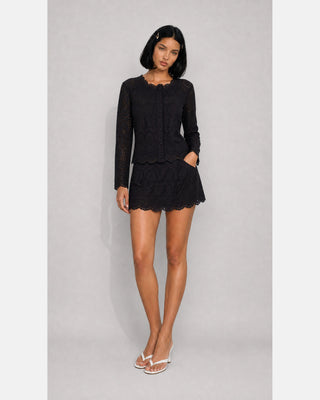 Crochet Button-Up Top & Mini Skirt Set