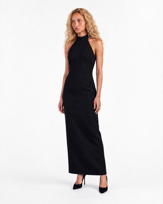 Halter Neck Slit Maxi Dress