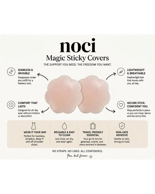 No See by NOCI — Invisible Silicone Nipple Covers — Flower