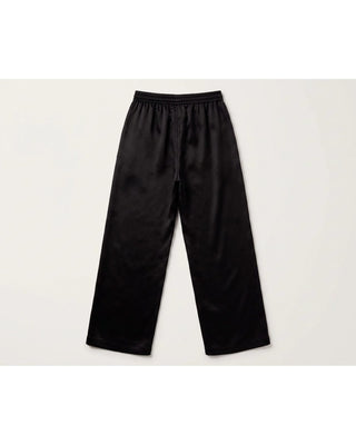 Draped Satin Wide-Leg Pants