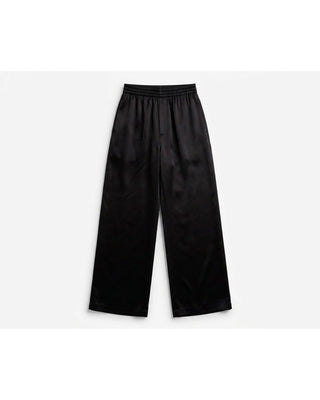 Draped Satin Wide-Leg Pants