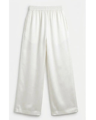 Draped Satin Wide-Leg Pants