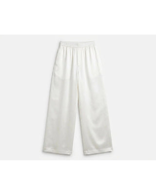 Draped Satin Wide-Leg Pants