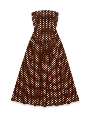 The Polka Dot Strapless Maxi