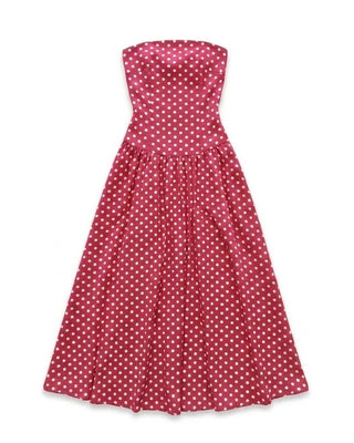The Polka Dot Strapless Maxi