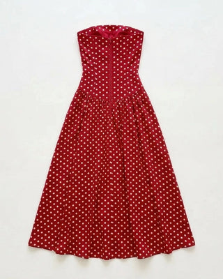 The Polka Dot Strapless Maxi
